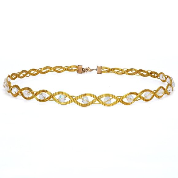 Handmade Braided Fairy Circlet Medieval Celtic Headpiece Gold Crown Fantasy Head - Picture 1 of 6